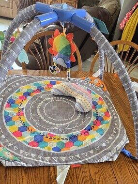 Gray and Multicolor Baby Play Gym - Portable Infant Activity Mat